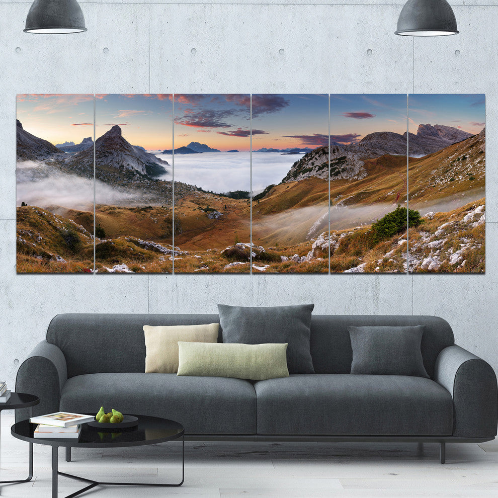 Beautiful Summer Panorama, Landscape Canvas Art Print, 70"x28", 6 Panels