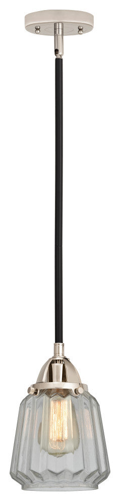 Chatham Mini Pendant, Black Polished Nickel, Clear, Clear