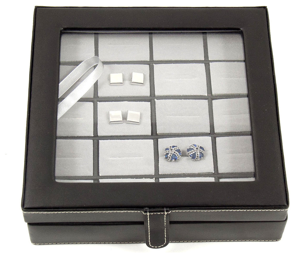 Leather 20 Cufflink Box