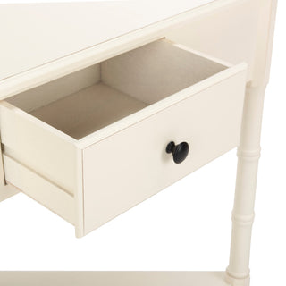 Safavieh Gomez Corner Table With Storage Drawer, Distressed Cream
