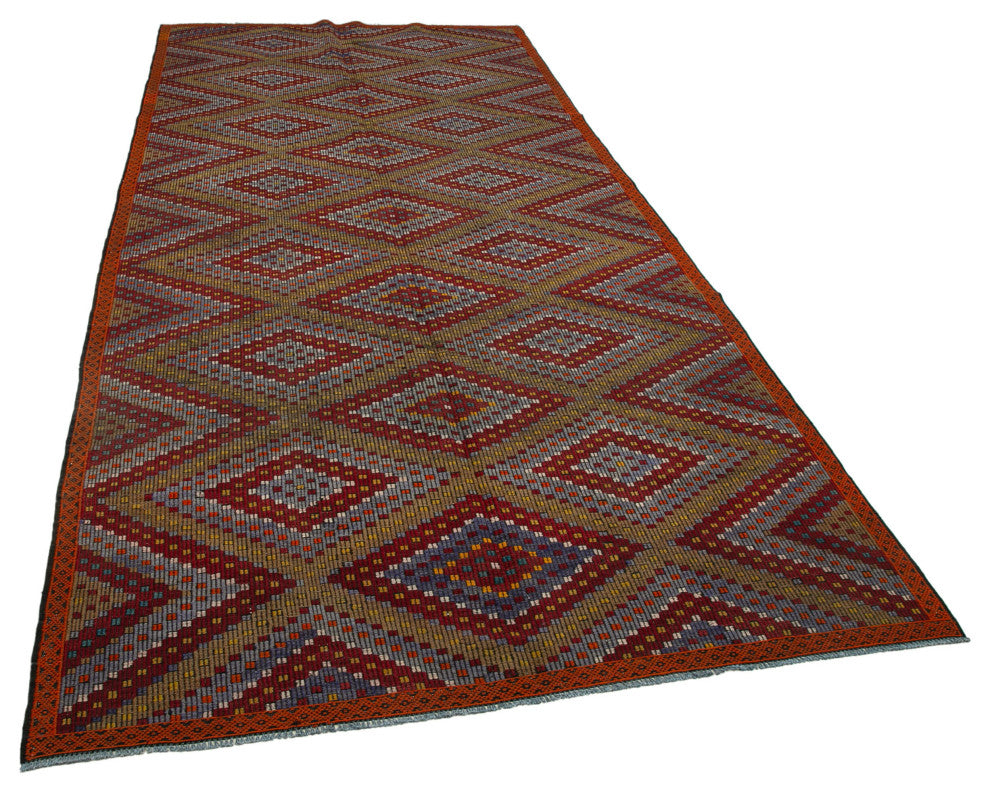 Rug N Carpet - Hand-knotted Turkish 5' 9'' x 12' 4'' Antique Wool Kilim Rug