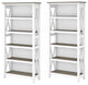 Set of 2 Farmhouse Bookcase, Open Shelves With X-Sides, Shiplap Gray/Pure White