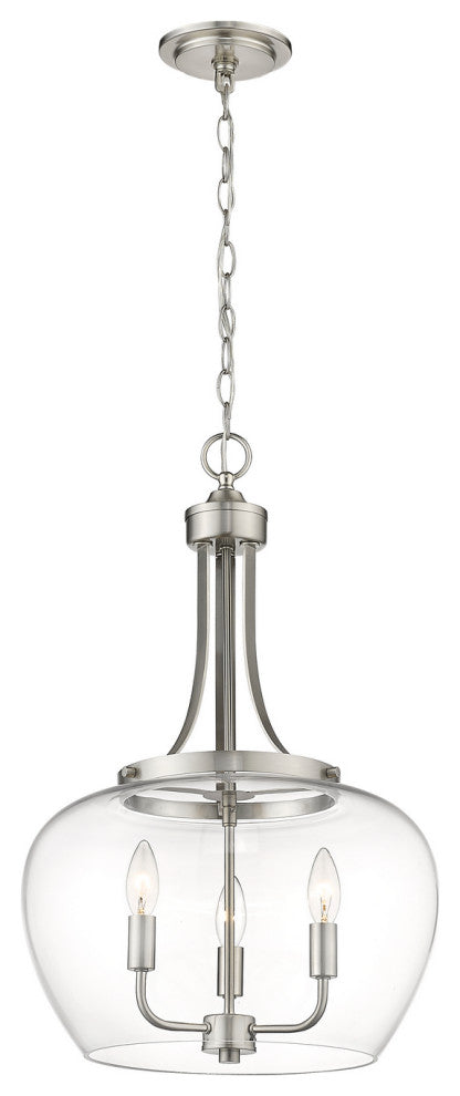 Zlite 473P16-BN 3-Light Pendant, Clear