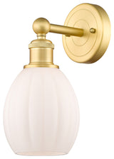 Edison Eaton 1-Light 6" Sconce, Satin Gold Finish, Matte White Shade