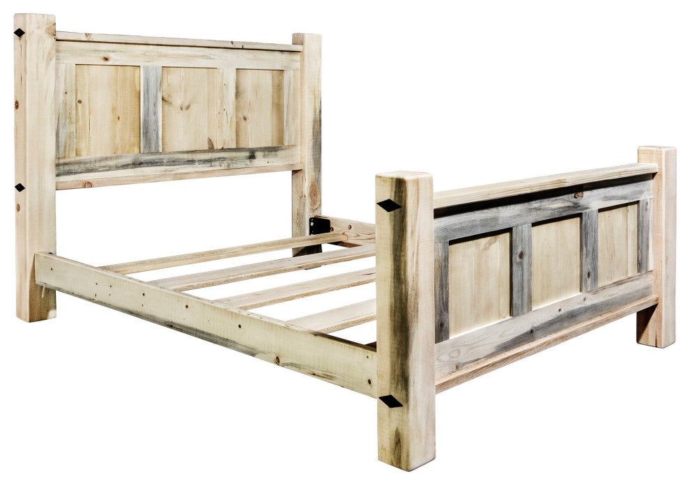 Big Sky Collection Rugged Sawn Panel Bed, Cal King,  Natural