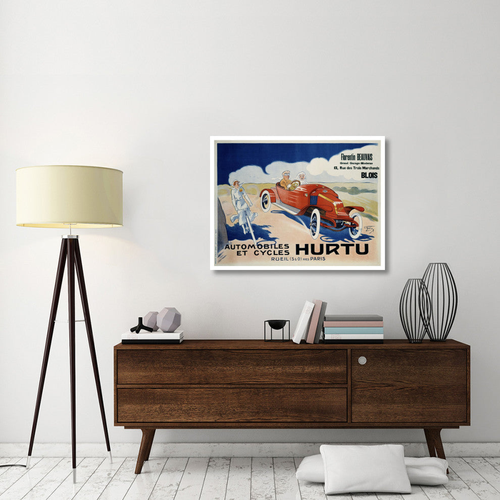 "Hurtu Automobiles et Cycles" Digital Paper Print by O'Galop, 42"x32"