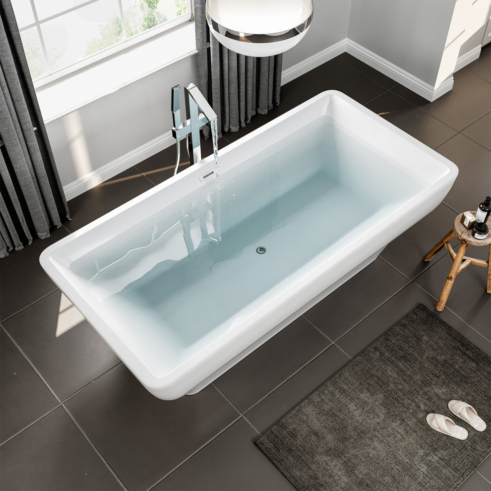 Eviva Lily 60" White Acrylic Free Standing Bathtub