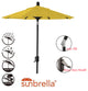 6' Round Auto Tilt Market Umbrella, Black Sapphire Frame, Sunflower Yellow