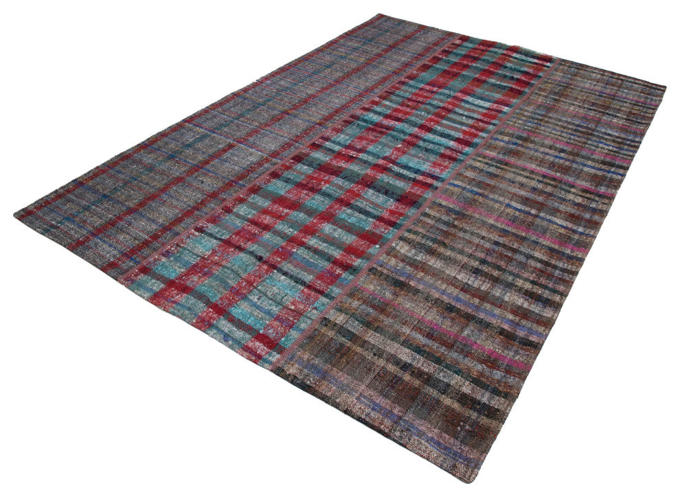 Rug N Carpet - Handmade Anatolian 6' 9'' x 9' 10'' Unique Patchwork Kilim Rug