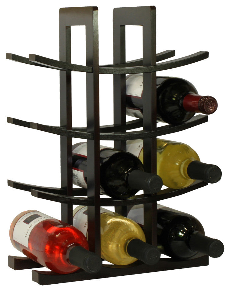 12-Bottle Bamboo Wine Rack, Dark Espresso