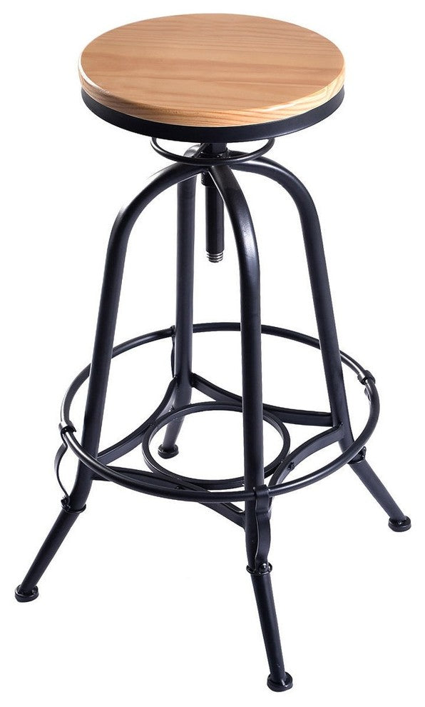 Adjustable Swivel Industrial Metal Design Vintage Bar Stool