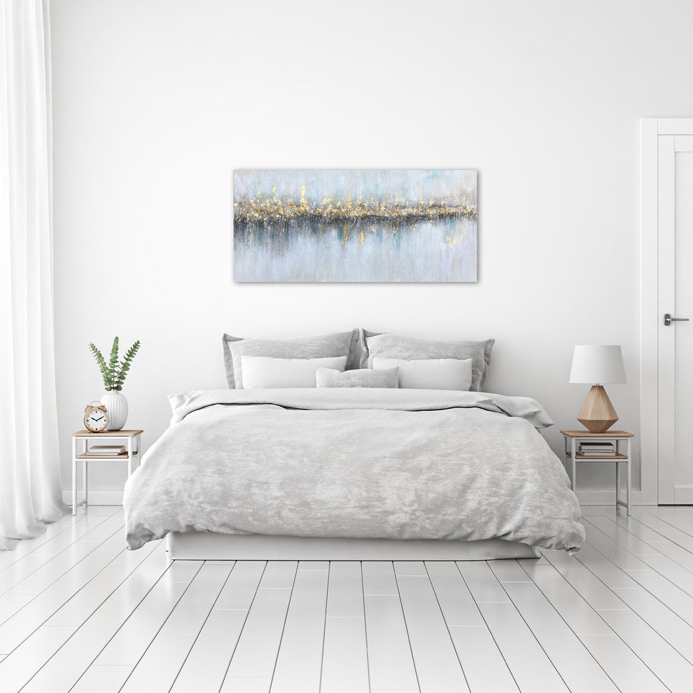 "Glowing From Afar" Hand Painted Canvas Art, Wrapped Canvas Painting