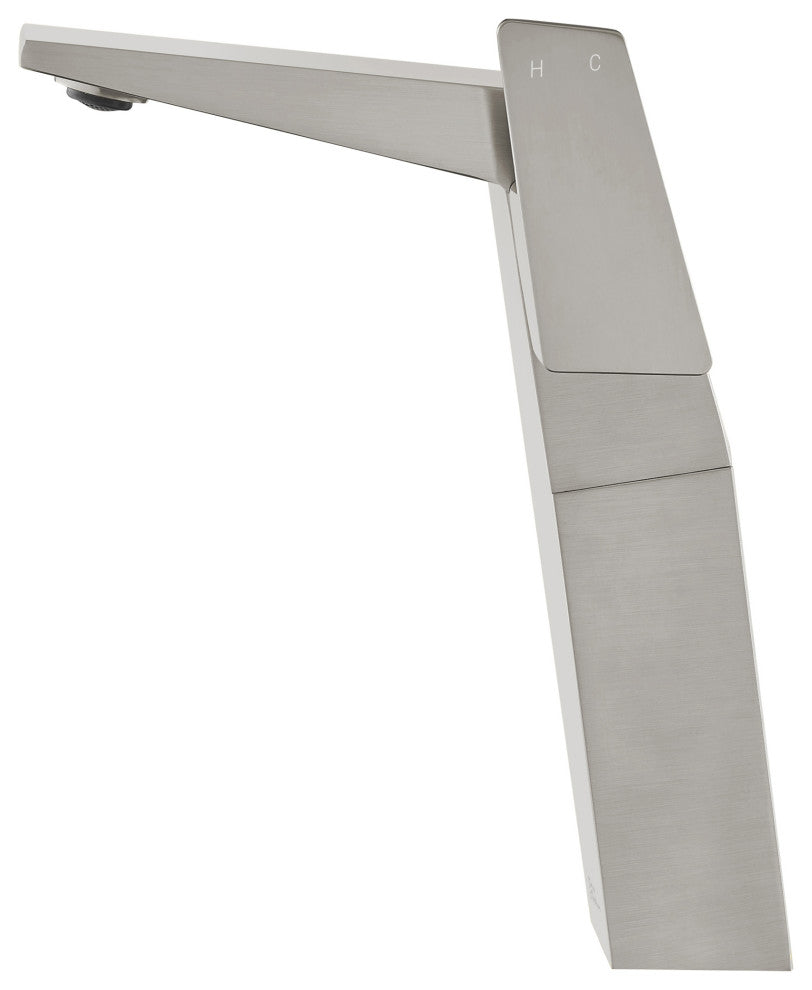 CarrÃ© Single Hole Single-Handle High Arc Bathroom Faucet, Brushed Nickel