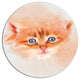 Cute Brown Cat Watercolor, Animal Disc Metal Wall Art, 11"