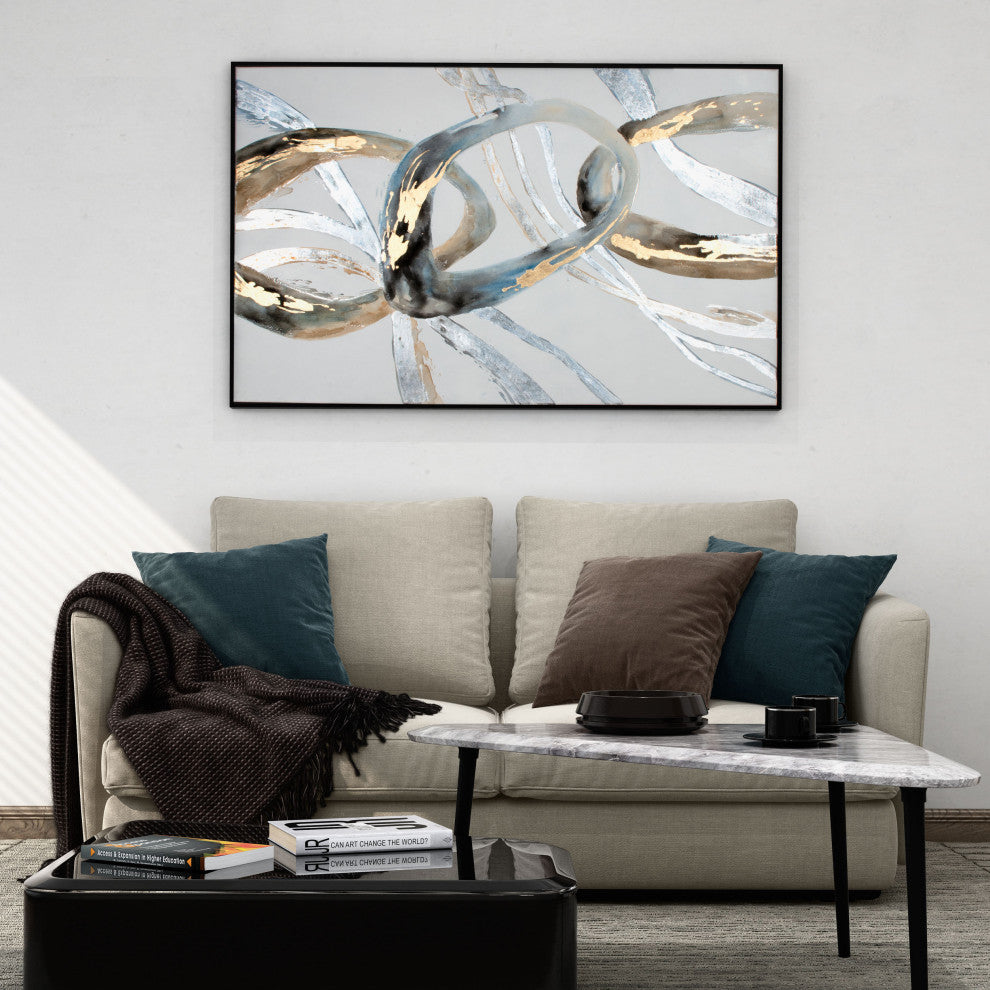 Looping Rings, Hand Painted Canvas