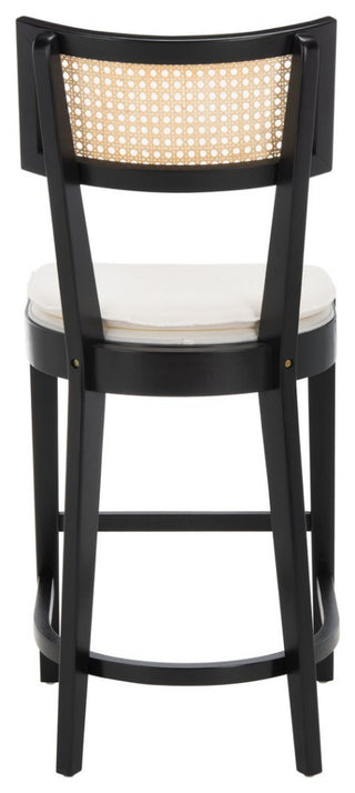 Safavieh Galway Cane Counter Stool, Black/Natural