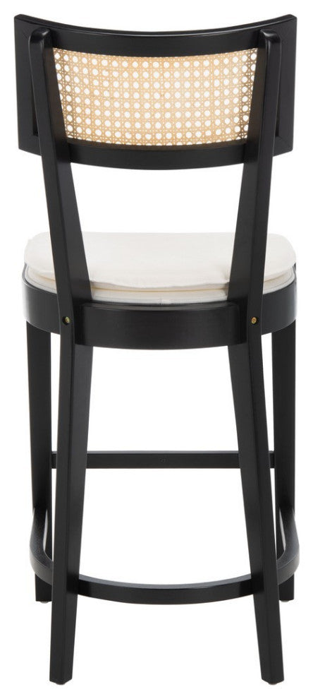 Safavieh Galway Cane Counter Stool, Black/Natural