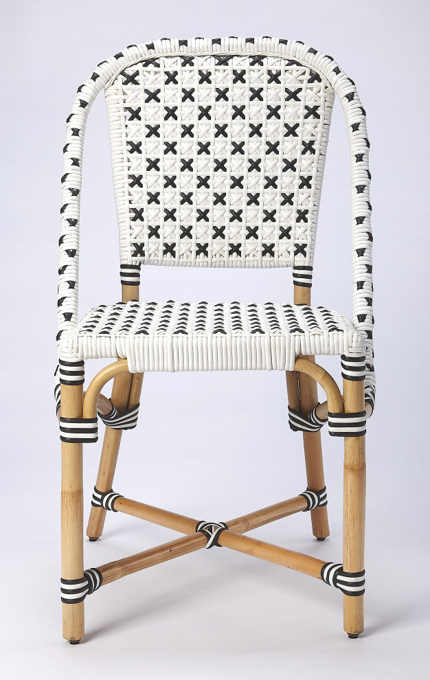 Butler Tenor White & Black Rattan Dining Chair