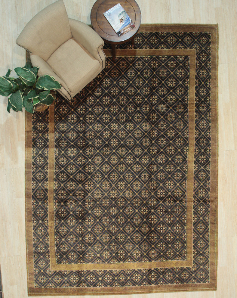 Brown Transitional All Over Ningxia Area Rug