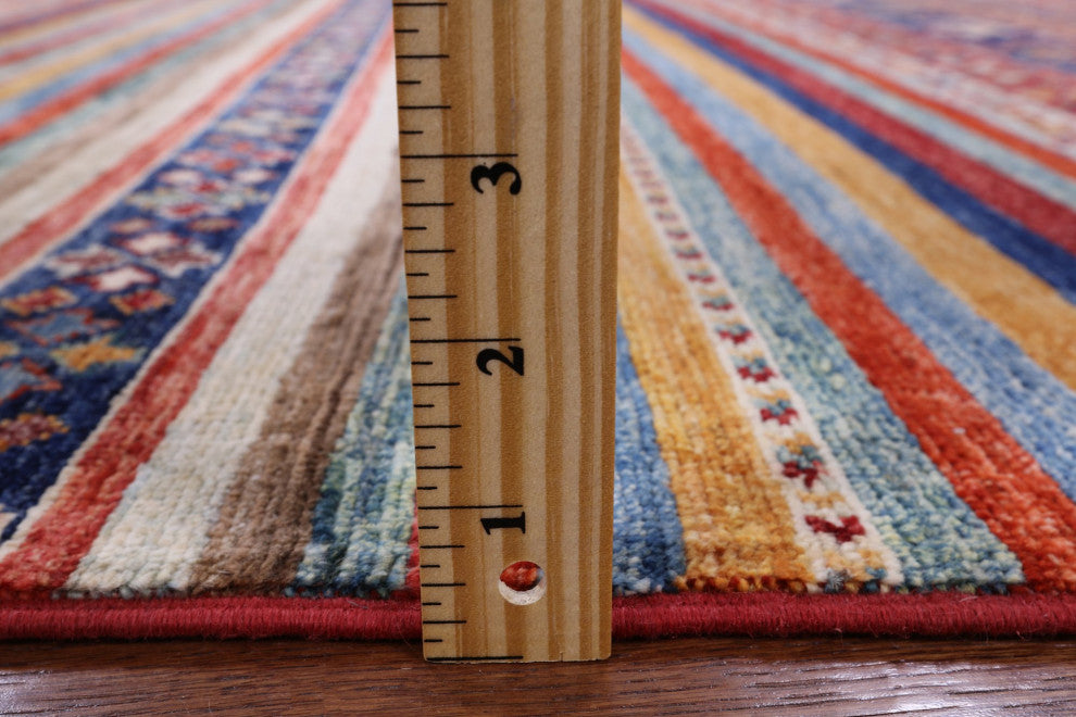 Persian Gabbeh Tribal Hand Knotted Rug 4' 8" X 6' 8" Q8033