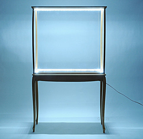 Floor Display Case Clear Finish With Led Lights Display Case for Model Ships