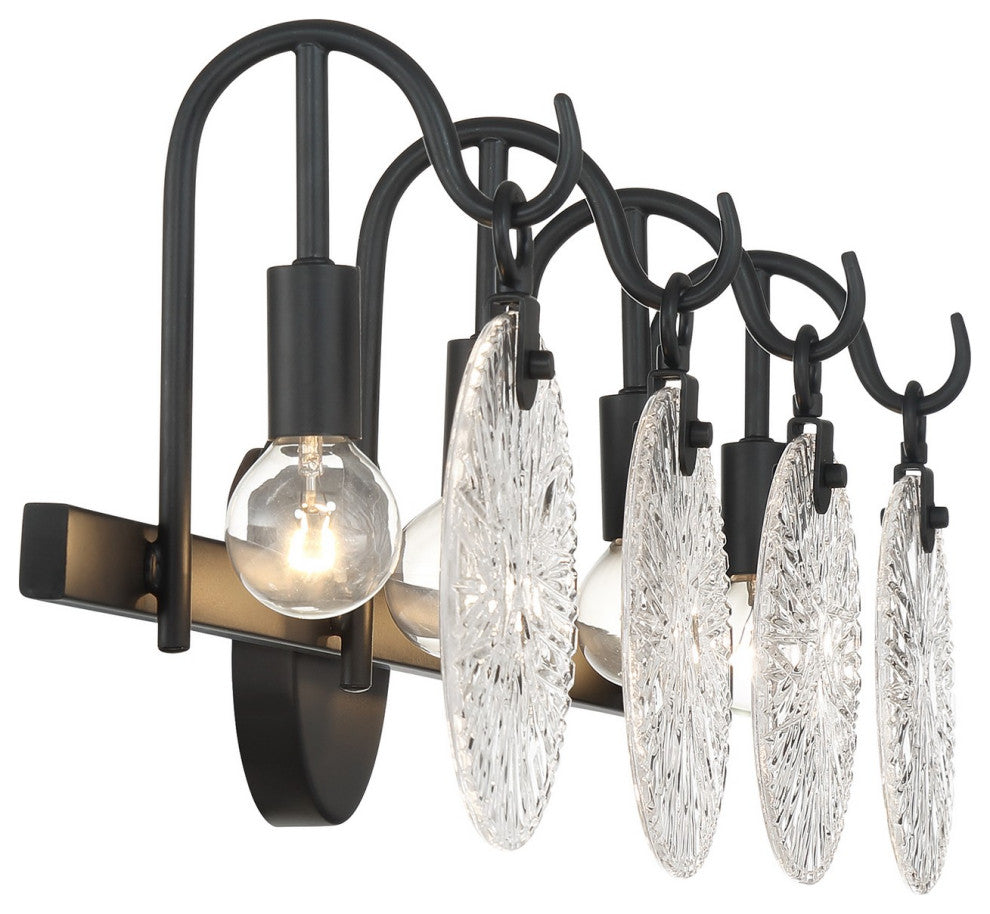 Addison 4-Light Bathroom Vanity Light, Matte Black