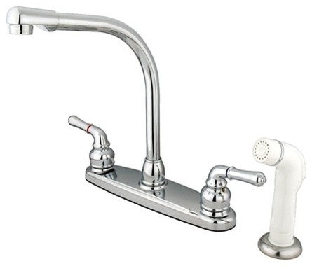 Kingston Brass 8" Centerset Kitchen Faucet, Polished Chrome
