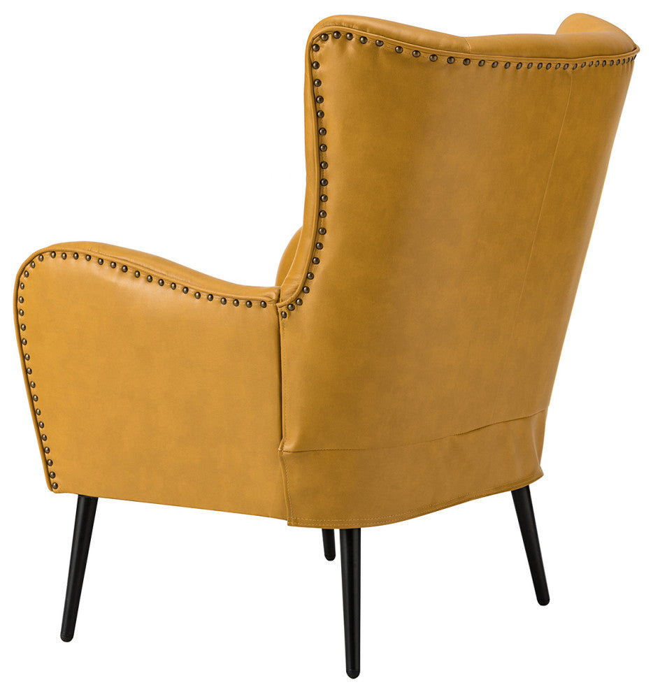 39" Comfy Living Room Armchair With Special Arms, Yellow