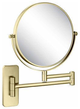 Circular Magnifying Makeup/shaving Mirror, Brushed Gold
