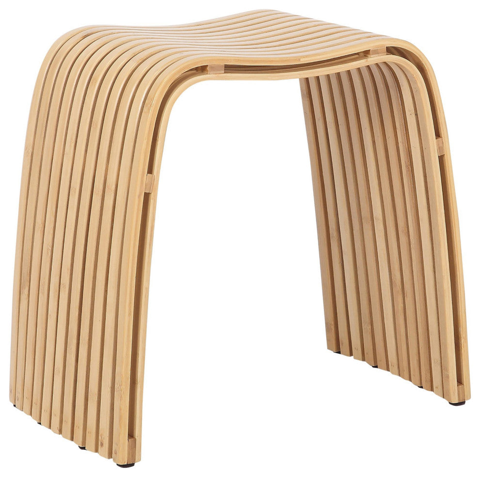 U-Bamboo Contemporary Side Table, Natural Bamboo