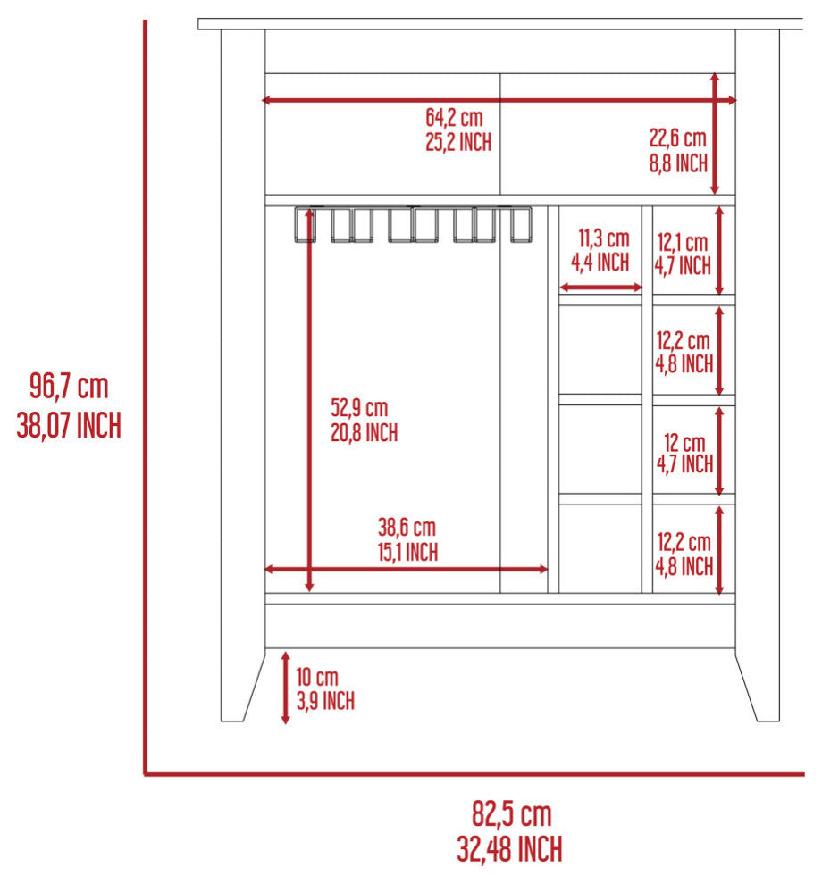 Future Bar Cabinet, Light Gray