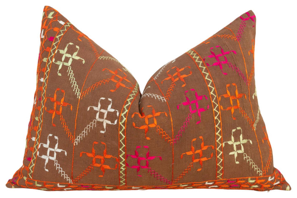 Kara Antique Indian Folk Lumbar Pillow