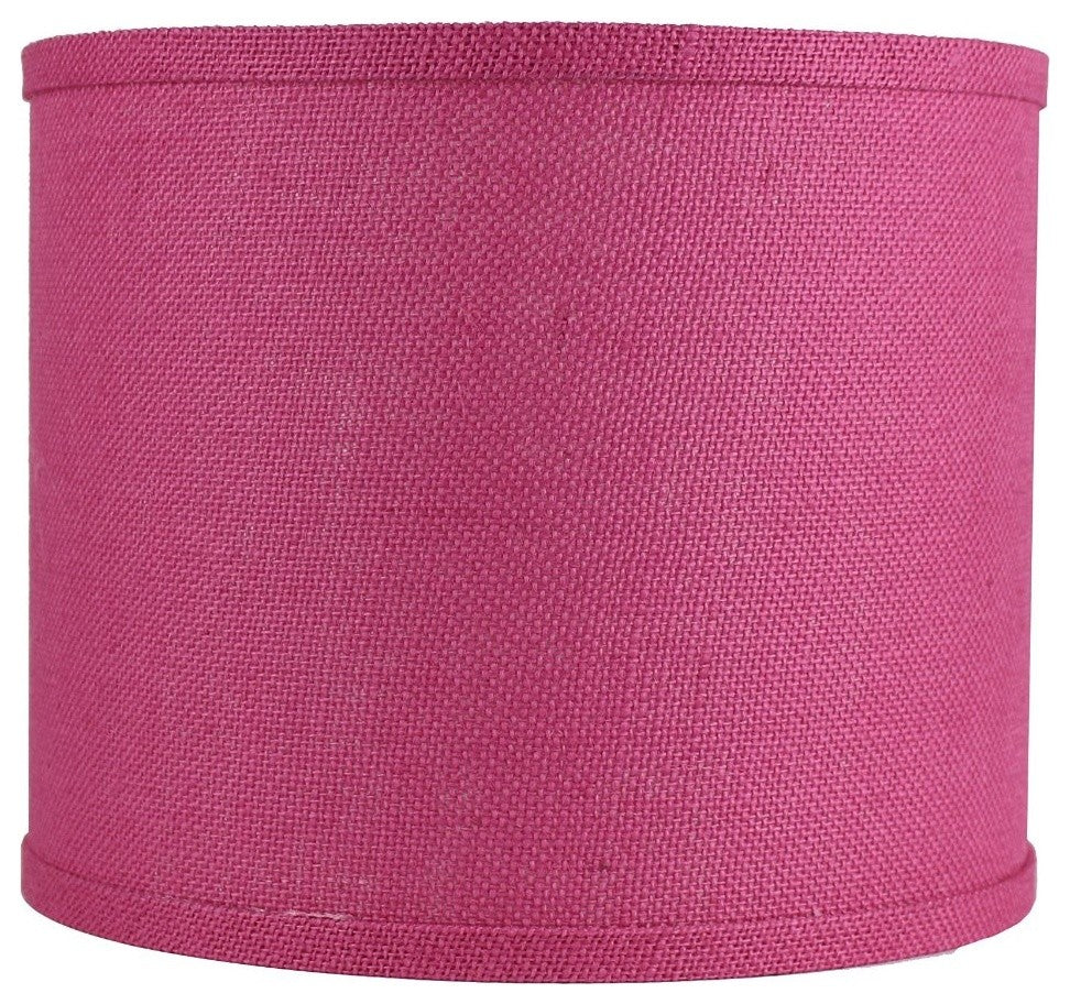 Classic Drum Burlap Lampshades, Fuchsia, 12"