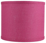 Classic Drum Burlap Lampshades, Fuchsia, 12"