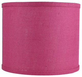 Classic Drum Burlap Lampshades, Fuchsia, 12"
