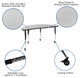 2 Piece Mobile 60" Circle Wave Kids Adjustable Activity Table Set, Gray