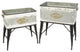 Set of 2, Assorted Metal Planters, Stand