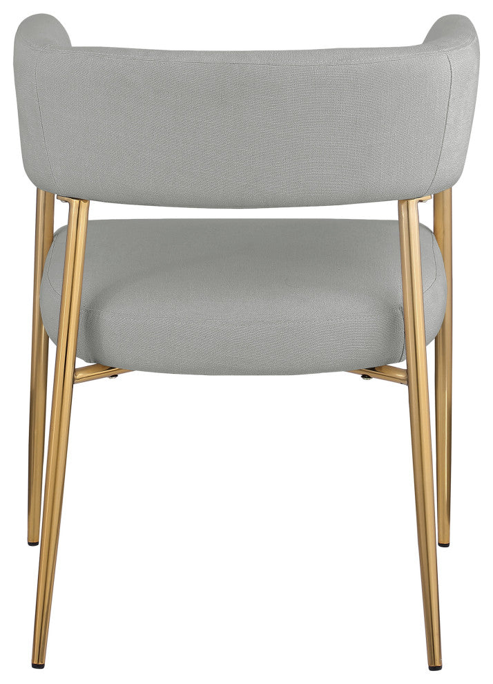 Creston Durable Linen Textured Fabric Upholstered Dining Chair, Grey