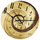 Vintage Time Spiral Oversized Contemporary Metal Clock, 23x23