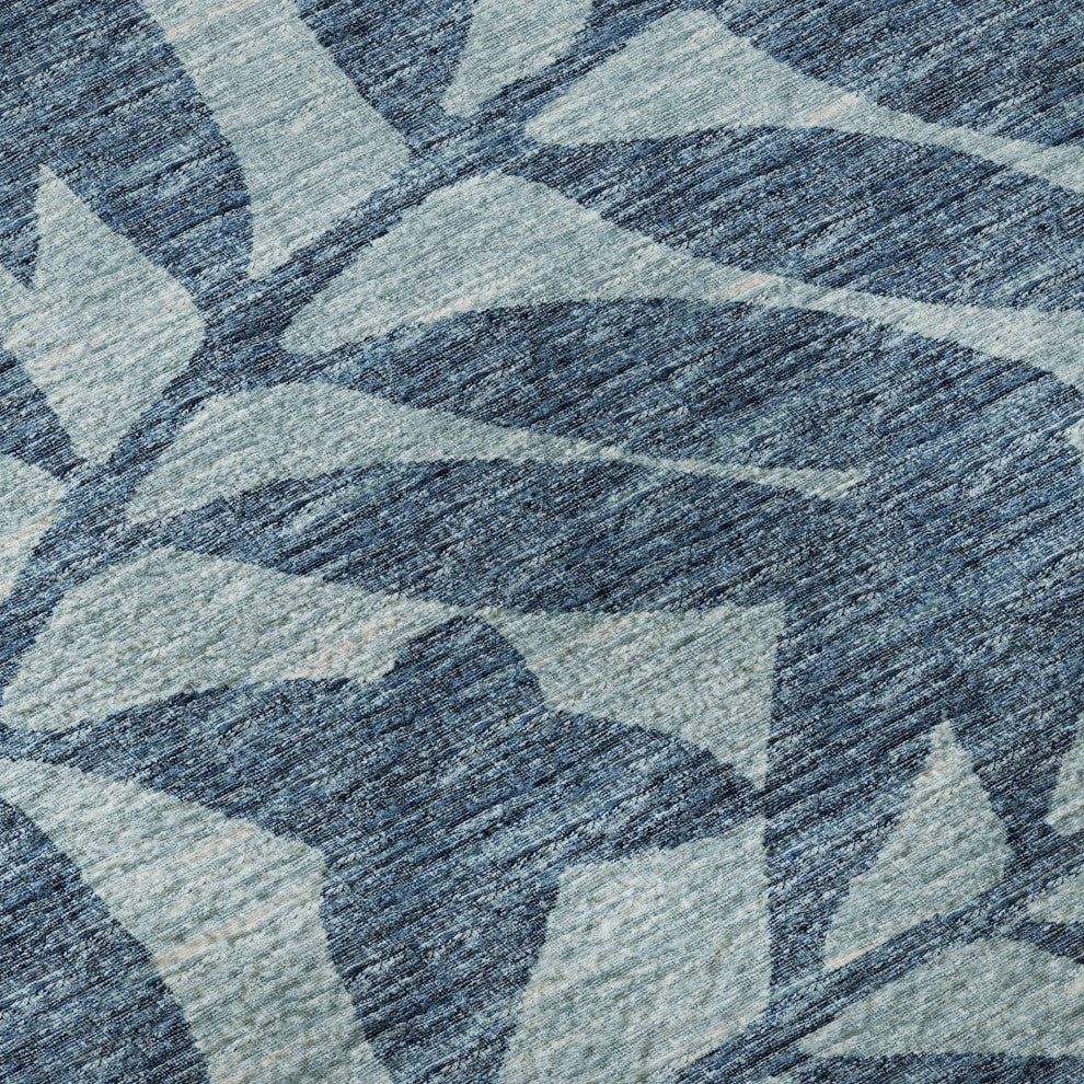 Addison Premium Washable Mayfield AMF111 Blue 8' x 8' Round Rug