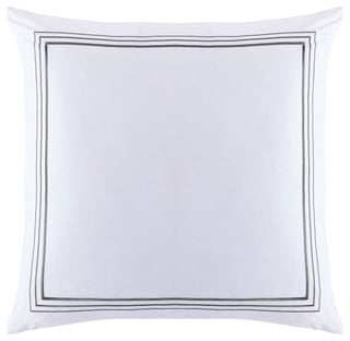 Embroidered Border Euro Sham, 27"x27", Grey