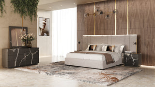 Modrest Aspen Modern Matte Brown Ash and Silver Dresser