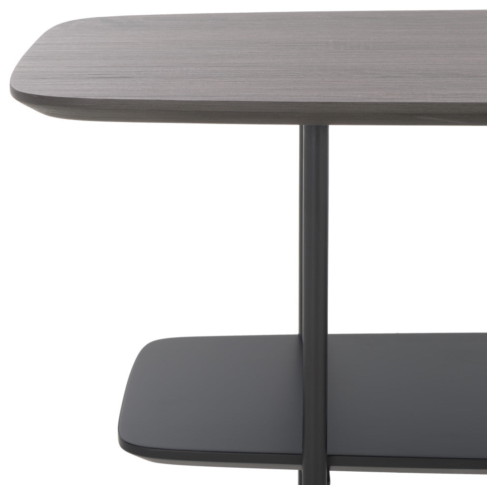 Safavieh Kayleigh Coffee Table, Dark Grey Oak/Matte Black