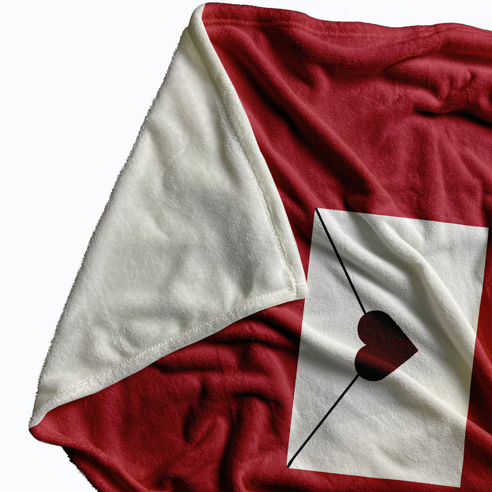 60 x 80 in Love Letter Valentine's Throw Blanket, Maroon