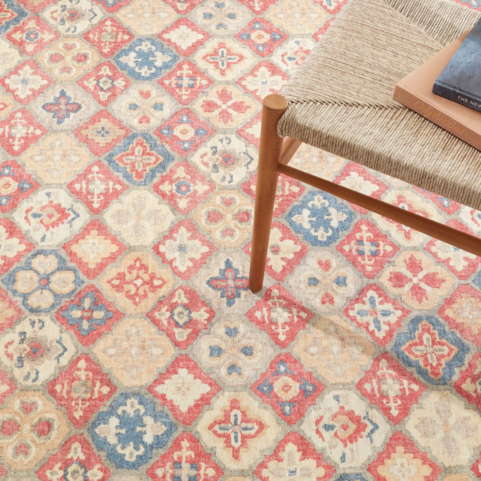 Dash & Albert Pali Multi Machine Washable Rug, Multi, Runner-2'6" x 8'