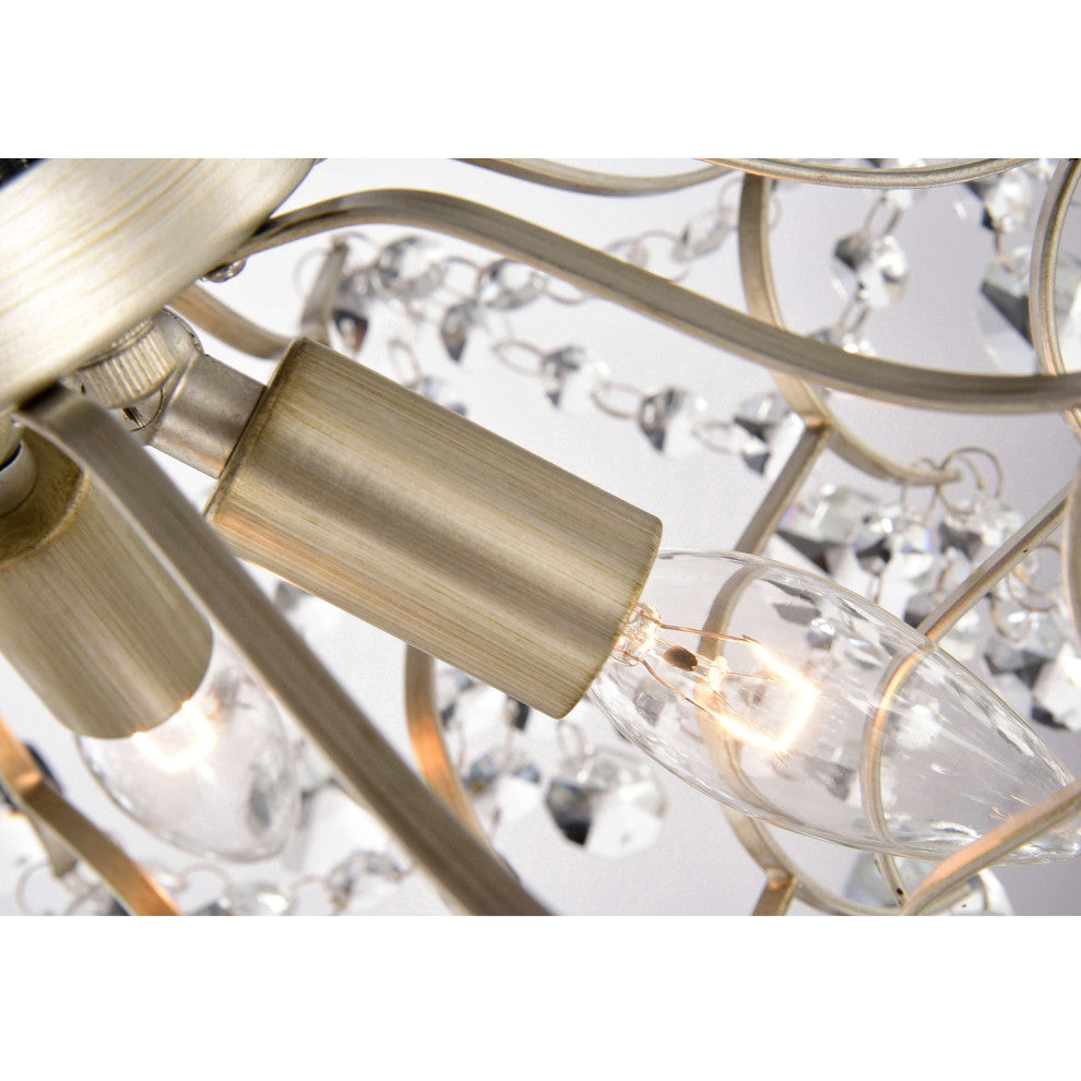Jamie 3-Light Crystal Flush Mount, Champagne Finish