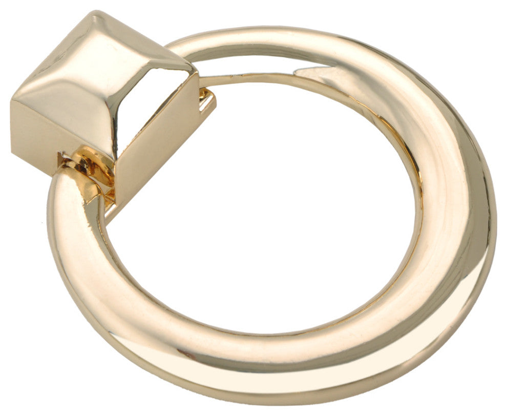 Utopia Alley Anello Ring Cabinet Pull, 1.6"x1.9", Polished Gold, 10 Pack
