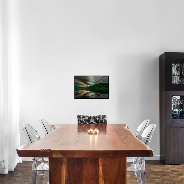 "Boat" Framed Canvas Giclee by Krzysztof Browko, 23x16"