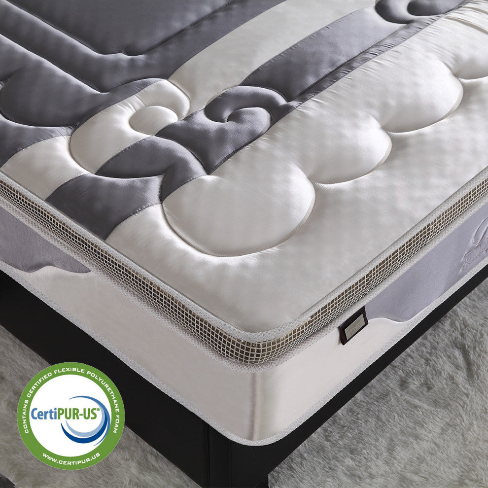 12"? Medium Euro Top Memory Foam Hybrid Pocket Spring Mattress, Queen