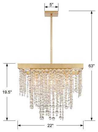 Crystorama Lighting Group WIN-618-CL-MWP Winham 8 Light 22"W - Antique Gold